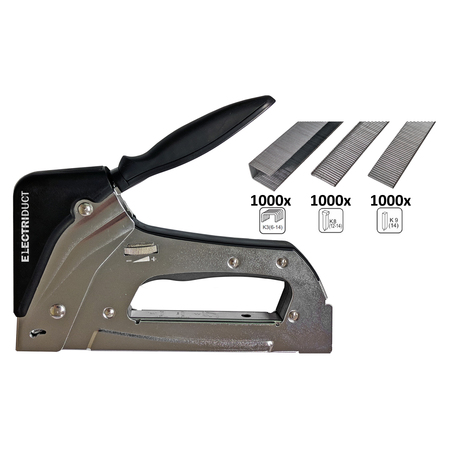 ELECTRIDUCT Metal 3 in 1 Staple Gun with 1000 ea Staples/Nails/Brad Nails TL-ED-STAPLE-TMZ3.1-CH